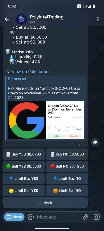 PolyIntel trading bot screenshot 1